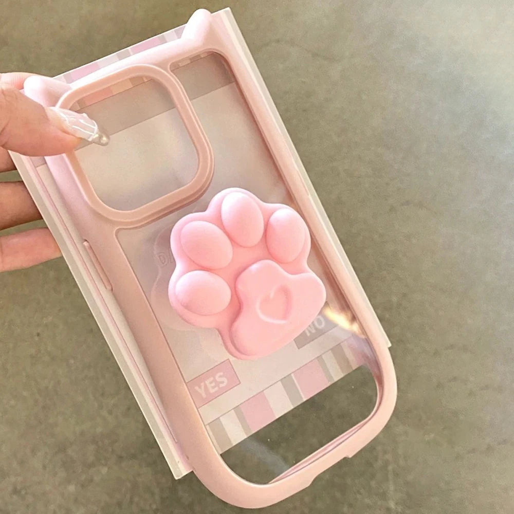 Cat Ears Clear Silicone Phone Case for iPhone