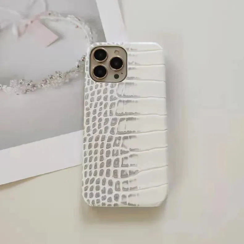 Gradient Crocodile Pattern Leather Phone Case