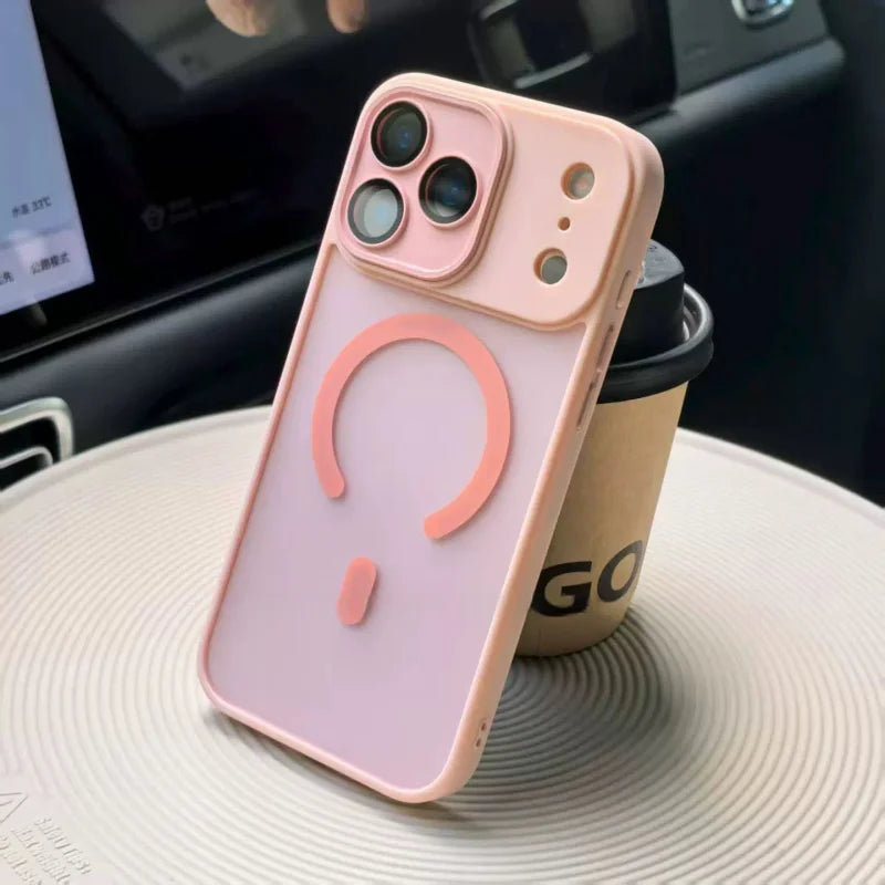 Matte Translucent Magnetic Lens Protect Phone Case