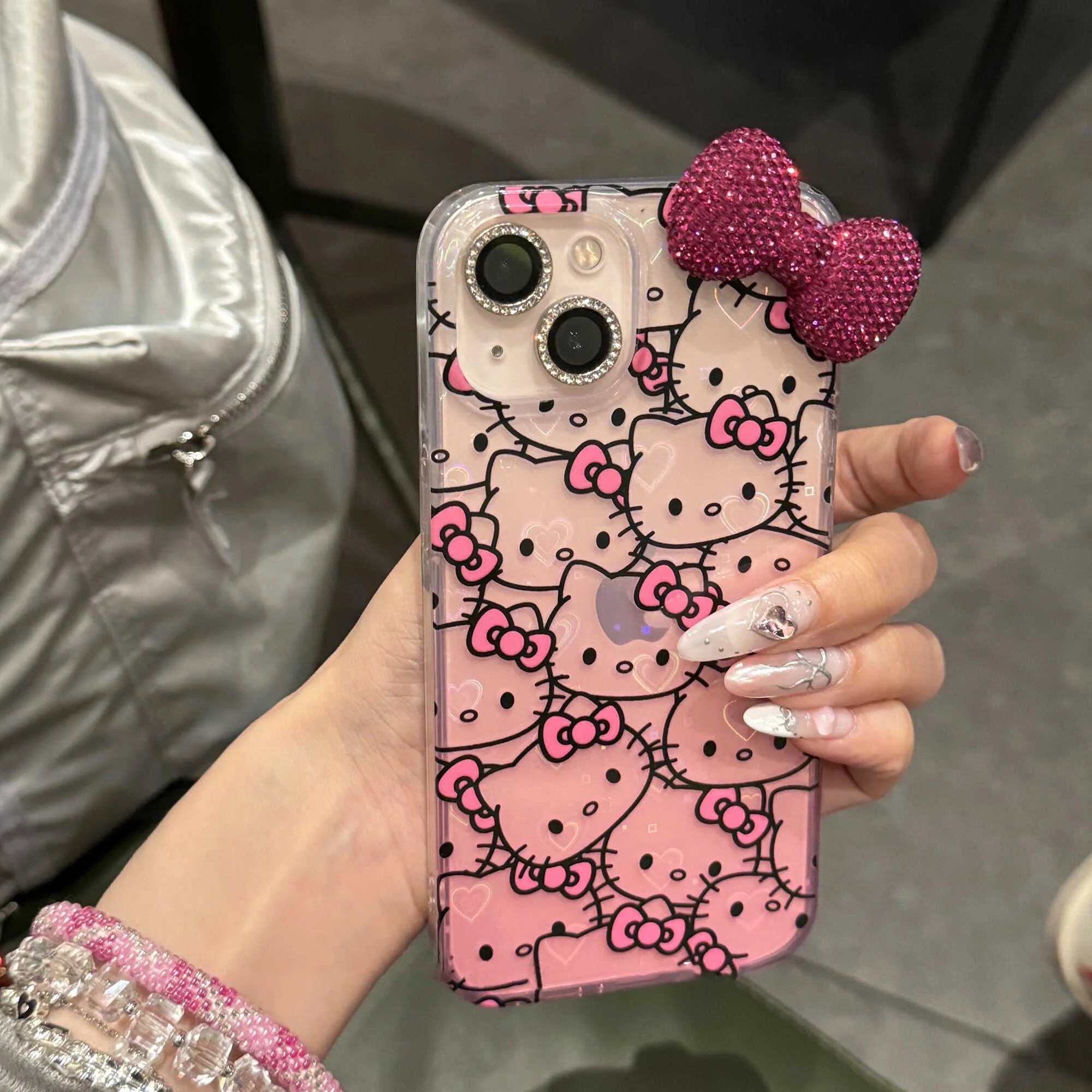 Hello Kitty Diamond Bow Gradient Case for iPhone