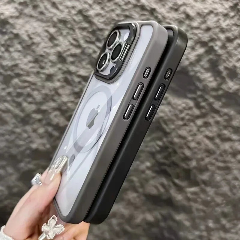 Transparent Magnetic Stand Phone Case