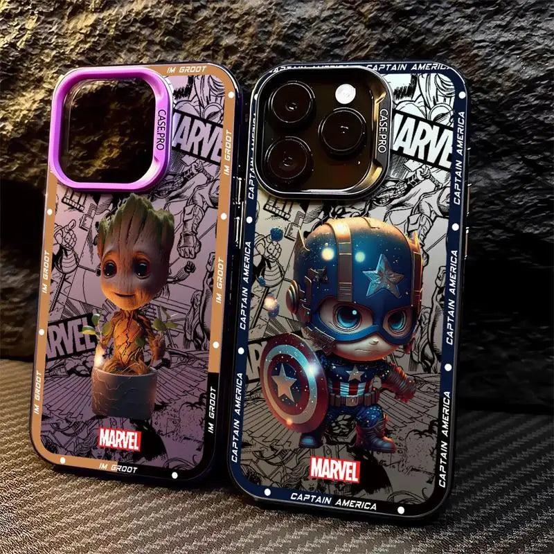 Marvel Ironman & Deadpool Matte iPhone Case