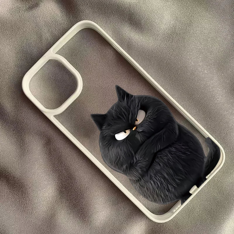 Funny Cool Cat Clear Shockproof TPU Case for iPhone – Slim Animal Design