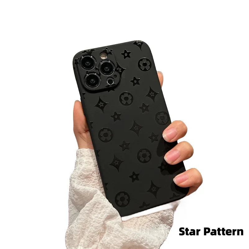 Retro Black Soft Silicone Case For iPhone
