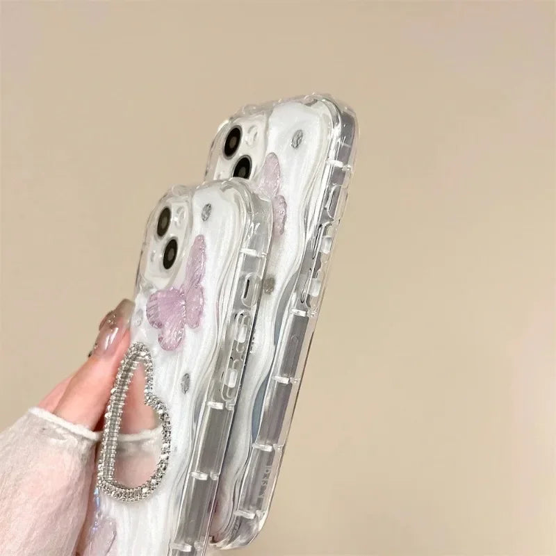 Butterfly Glitter Phone Case with Mirror