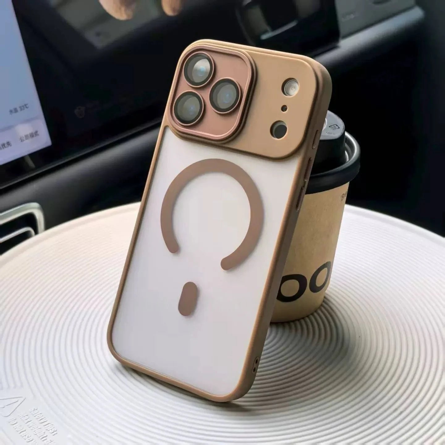 Matte Translucent Magnetic Lens Protect Phone Case
