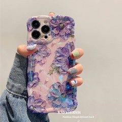 Laser Floral Shockproof Case for iPhone