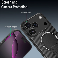 MagSafe Carbon Fiber Stand Case for iPhone