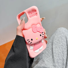 3D Stitch & Kitty Face Case with Holder for iPhone