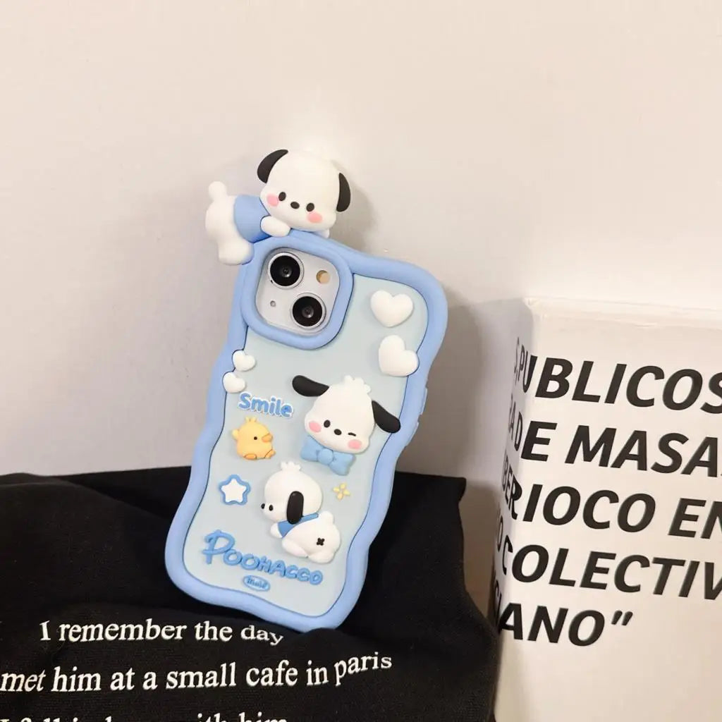 3D Pochacco Dog Silicone Phone Case