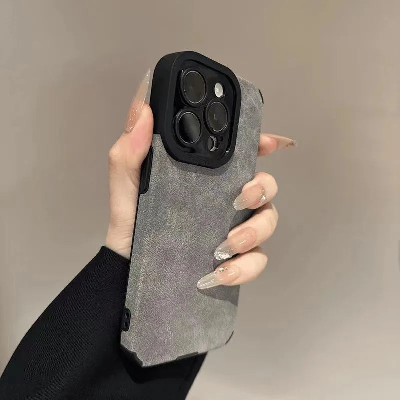 Matte Leather Silicone Phone Case