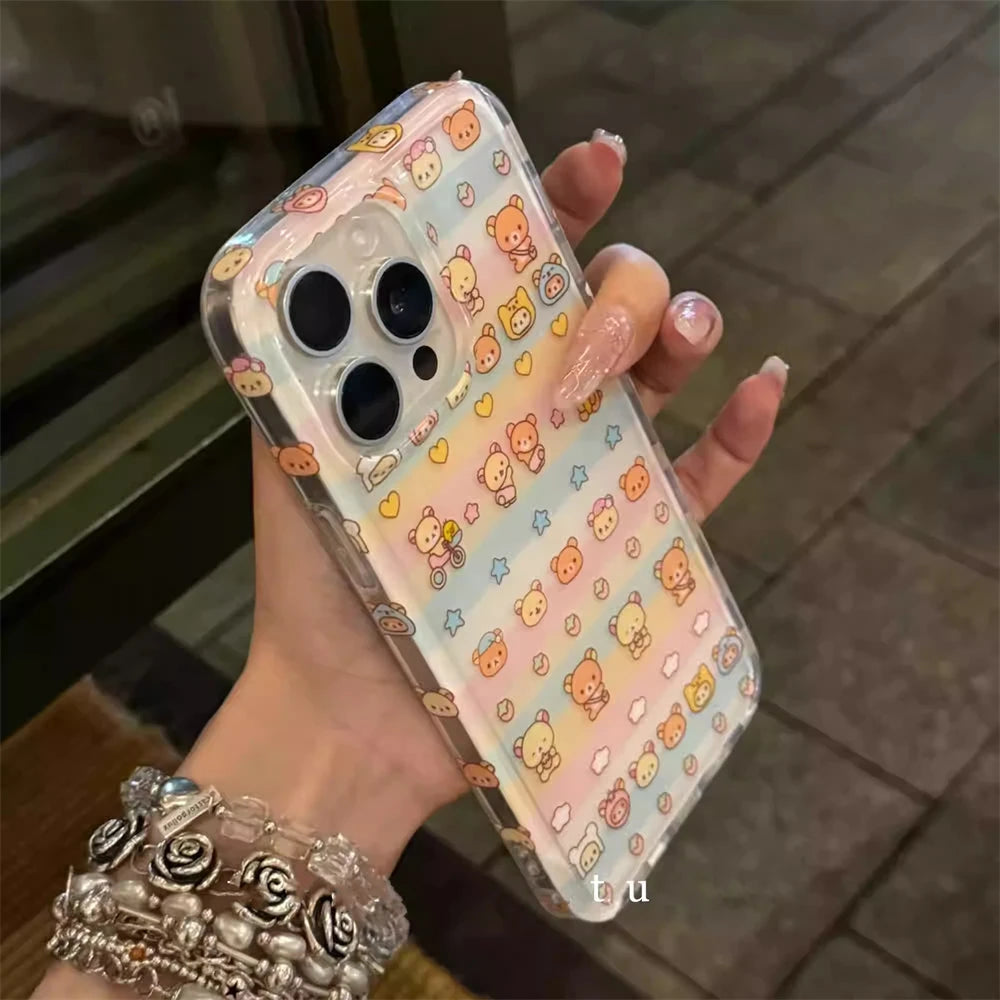 Clear Bear Cartoon Phone Case