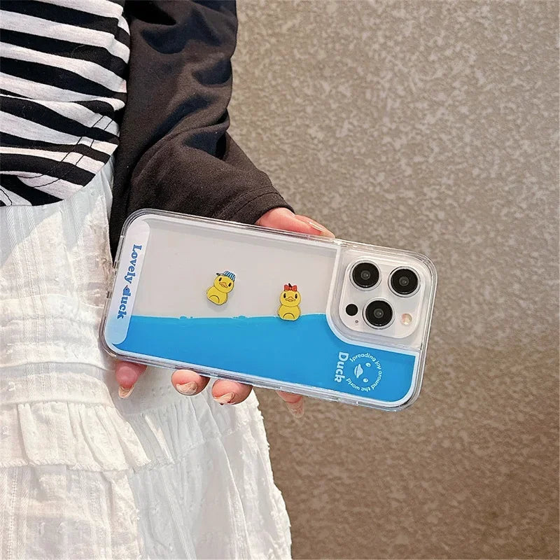 Floating Duck Liquid Phone Case for iPhone