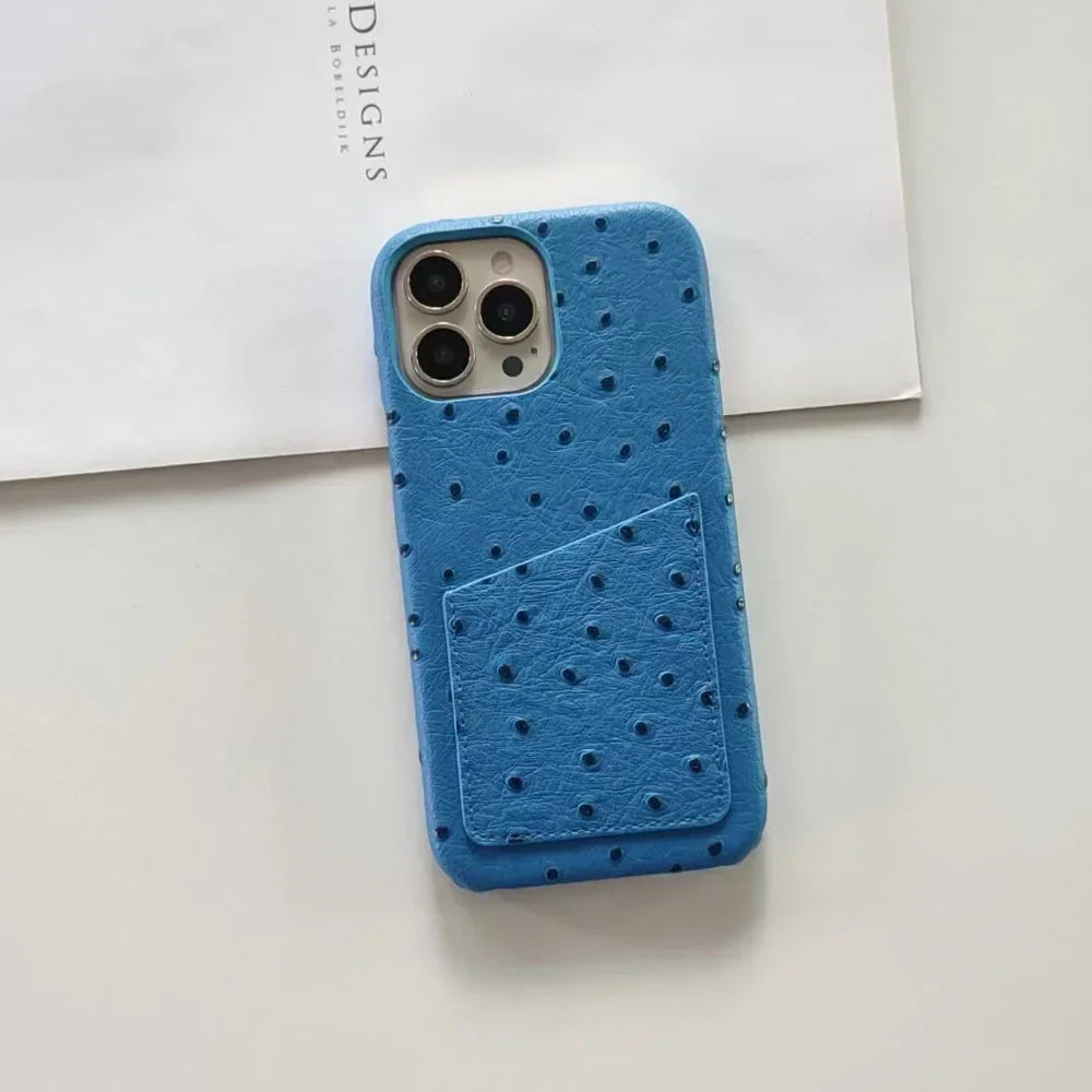 Ostrich Pattern Card Holder Phone Case