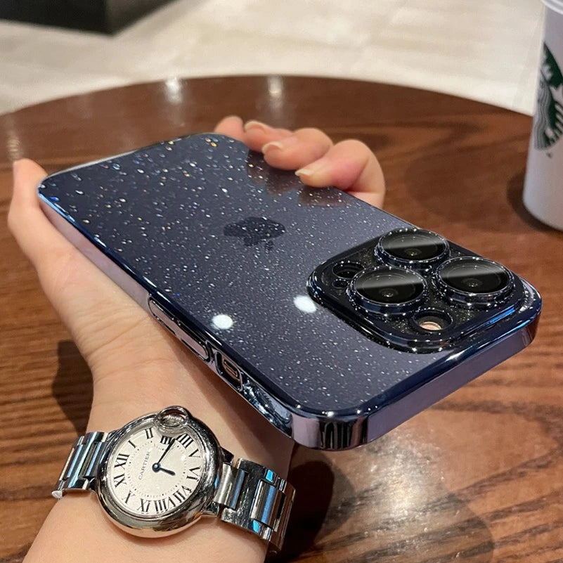 Glitter Clear Plating Case for iPhone