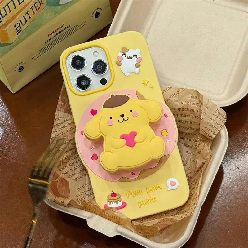 3D Kuromi & Melody Case with Holder for iPhone