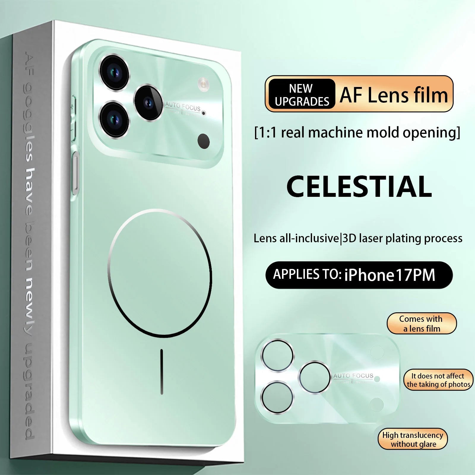 Plating Magnetic Crystal Lens Phone Case