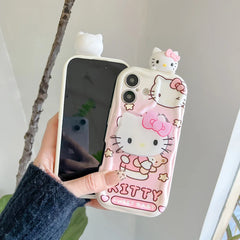 Pink Kitty Head Case with Holder for iPhone