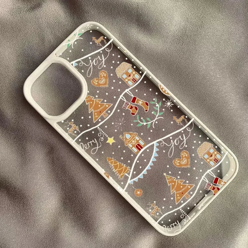 Cute Christmas Tree & Gingerbread Phone Case for iPhone