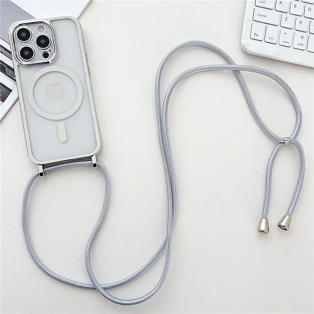 Clear Magnetic Case with Lanyard for iPhone