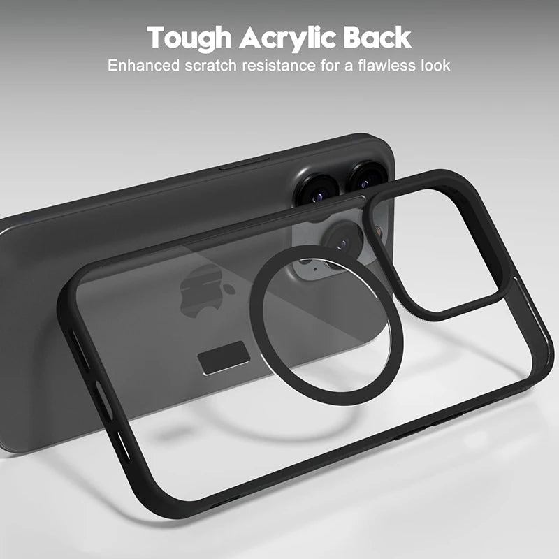 Magnetic Magsafe Clear Matte Case For iPhone slim Shockproof Transparent Hard