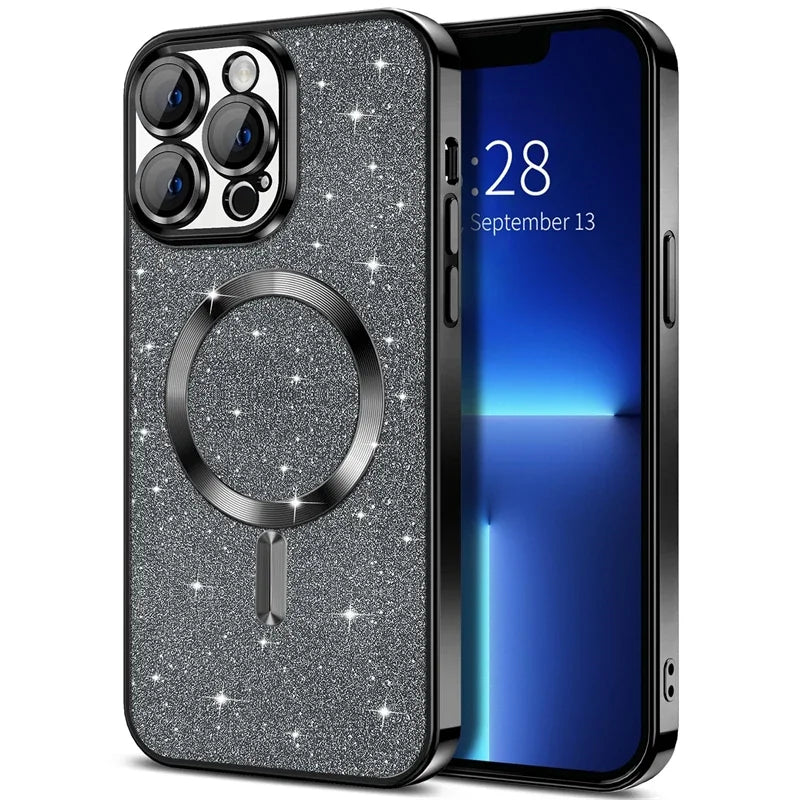 Electroplated Magnetic Glitter Case for iPhone