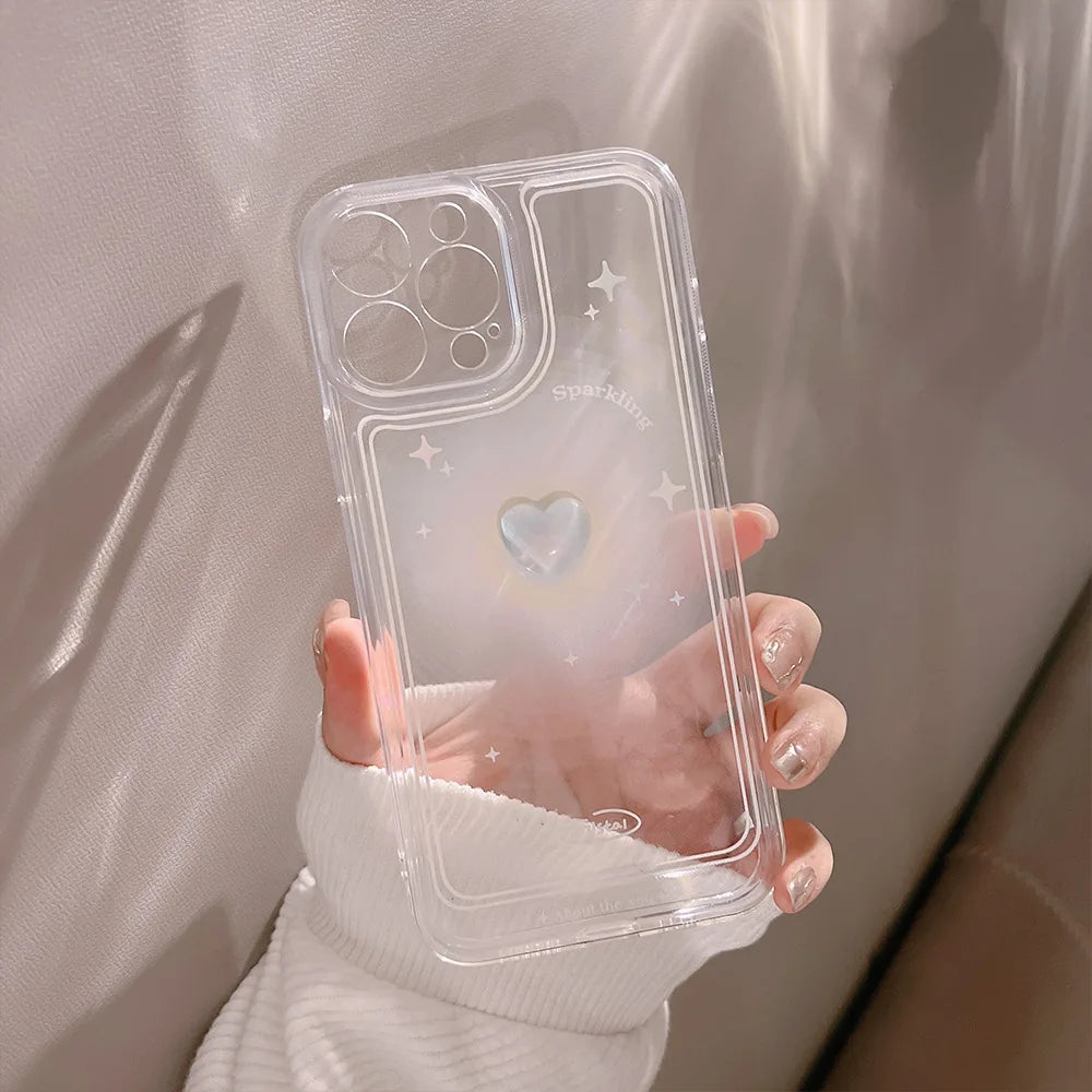 Cute 3D Crystal Bow Heart Case for iPhone