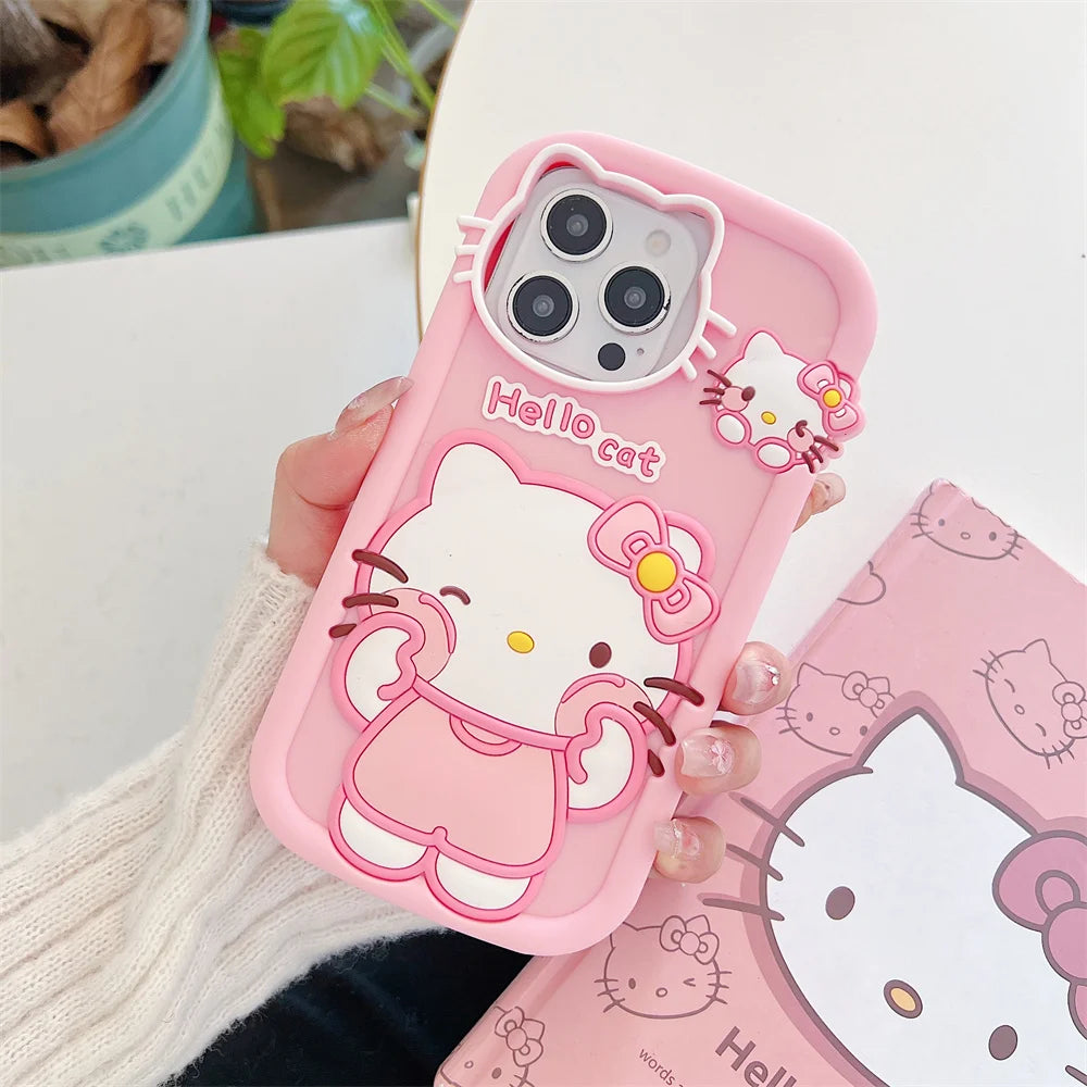 Hello Kitty 3D Silicone Phone Case with Strap