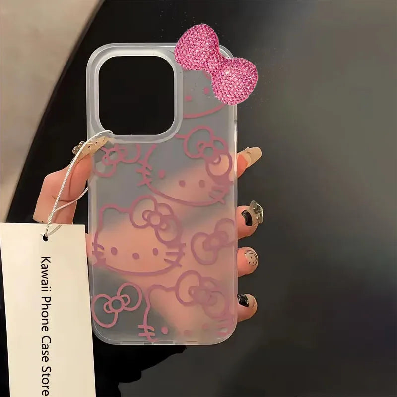 Big Hello Kitty Pink Bow Y2K Case for iPhone