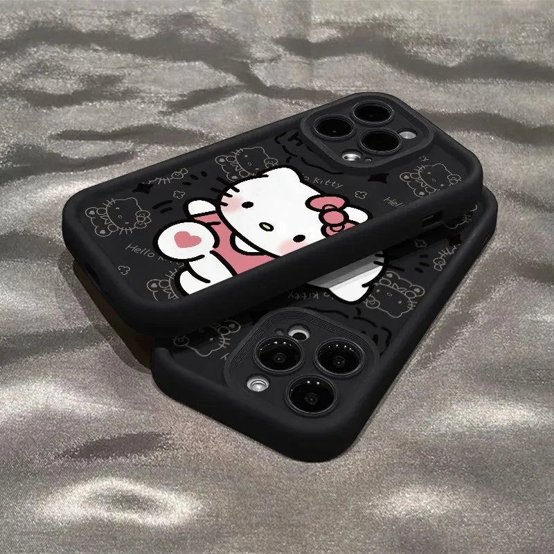 Hello Kitty 3D Cartoon Phone Case with Ring Stand for iPhone