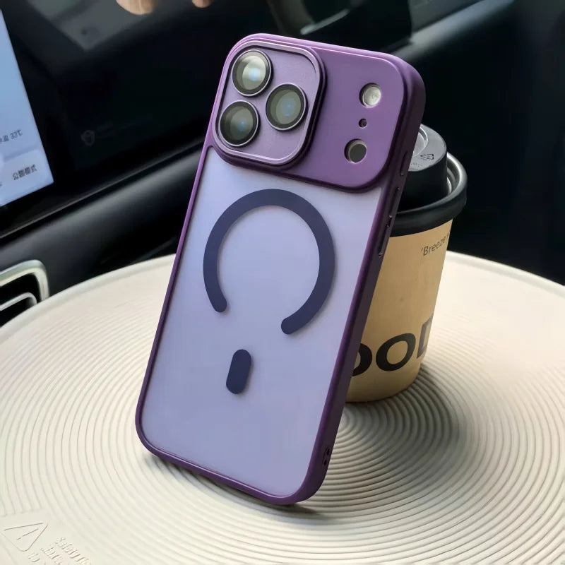 Matte Translucent Magnetic Lens Protect Phone Case