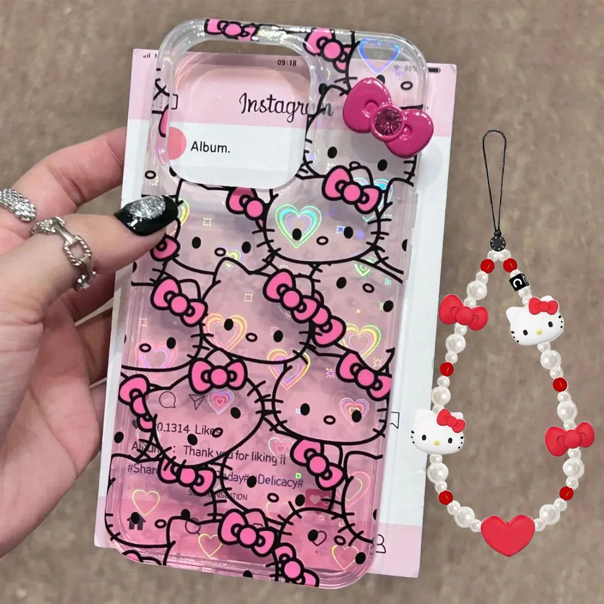 Hello Kitty Diamond Bow Gradient Case for iPhone