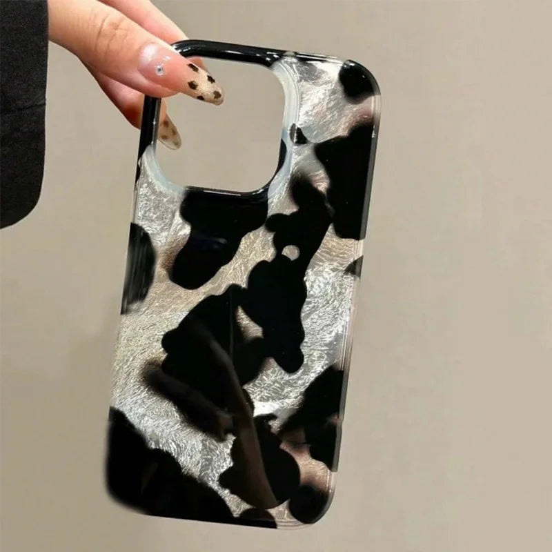 Gradient Leopard Print Laser Phone Case