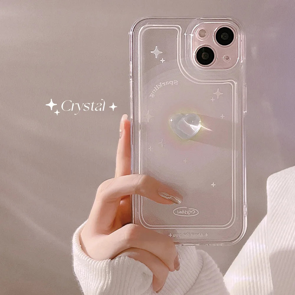 Cute 3D Crystal Bow Heart Case for iPhone