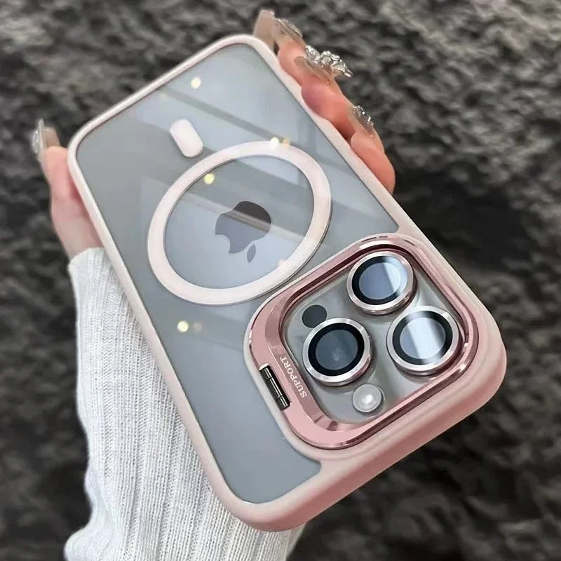 Transparent Magnetic Stand Phone Case