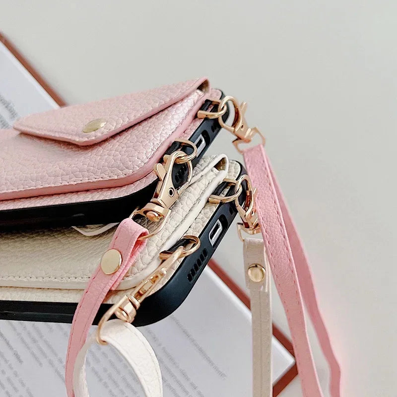 Crossbody Leather Wallet Phone Case