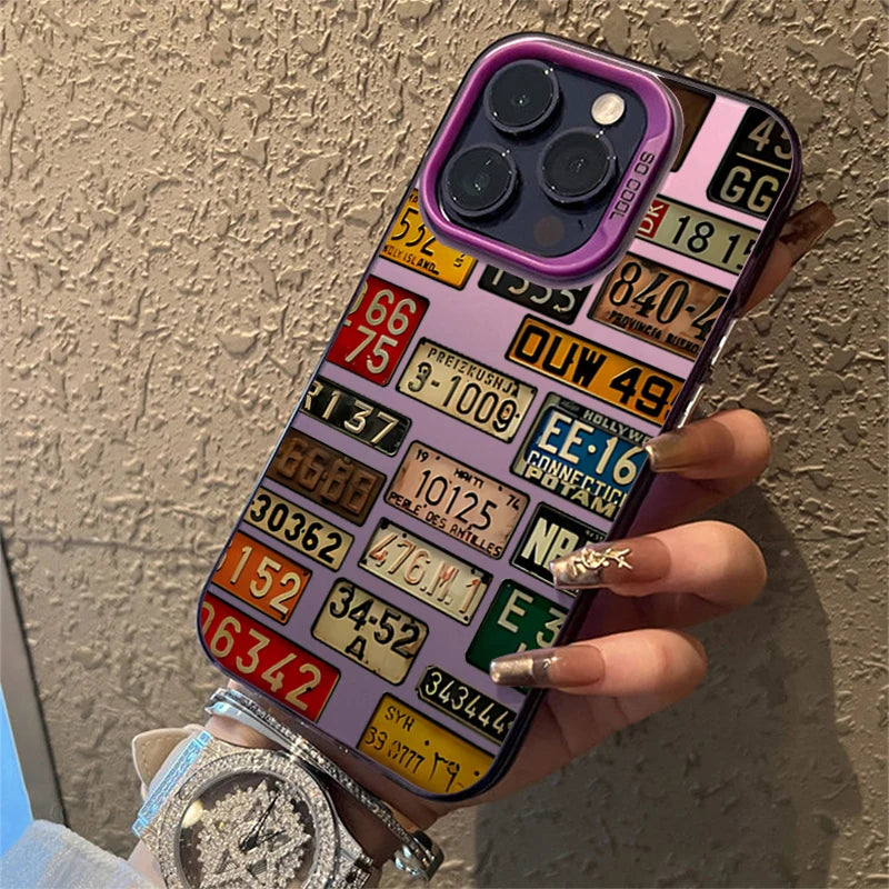 Vintage Car License Plate Phone Case for iPhone