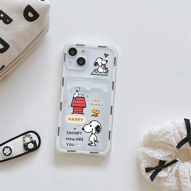Funny Snoopy Card Bag Phone Case