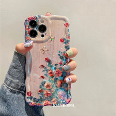 Laser Floral Shockproof Case for iPhone