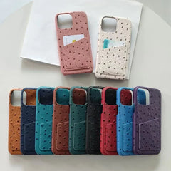 Ostrich Pattern Card Holder Phone Case