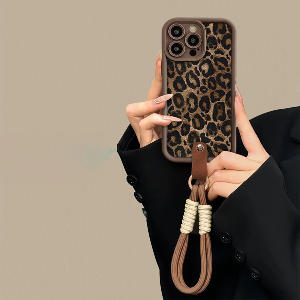 Leopard Lanyard Case for iPhone