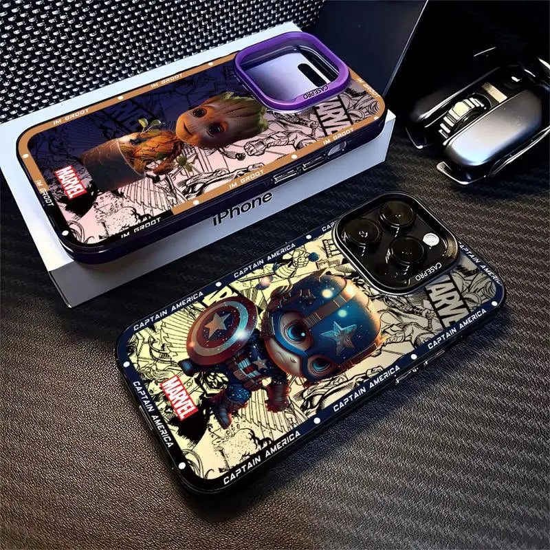 Marvel Ironman & Deadpool Matte iPhone Case