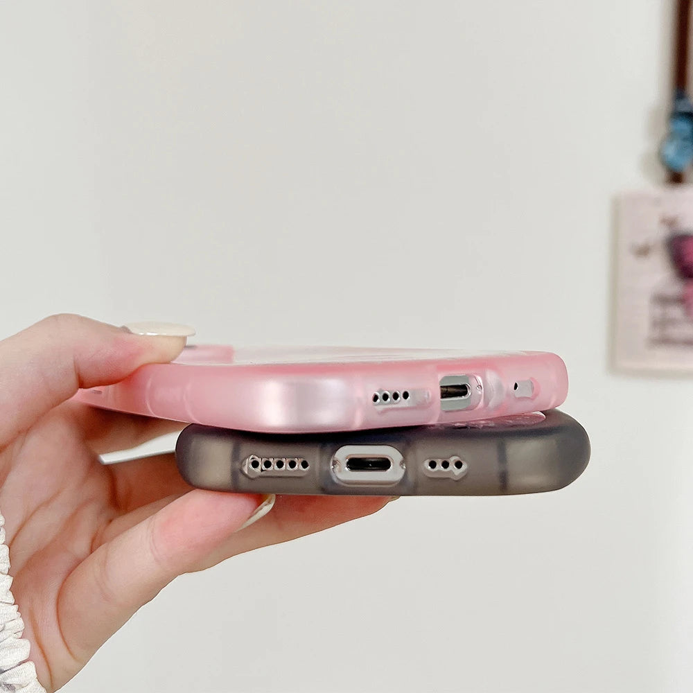 Cute Cat Ear Glitter Clear Silicone Case for iPhone – Shockproof Bling Back Cover