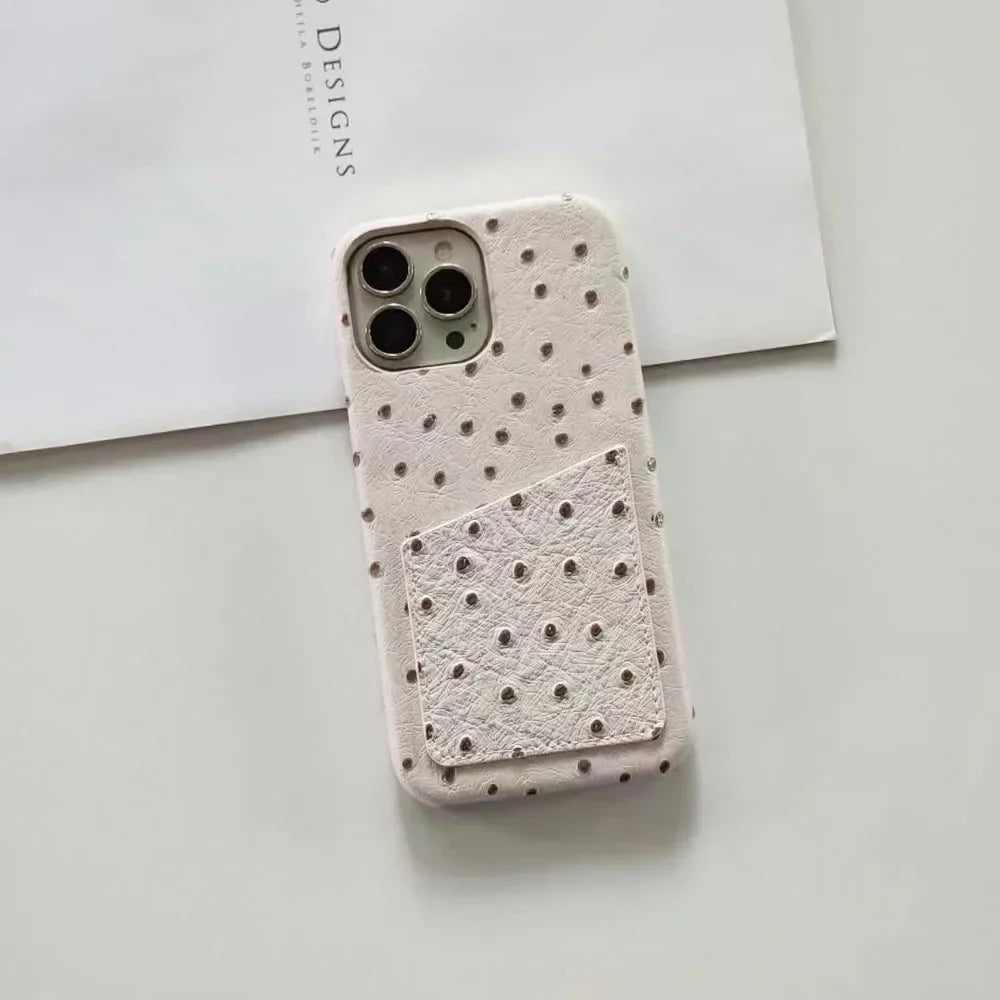 Ostrich Pattern Card Holder Phone Case