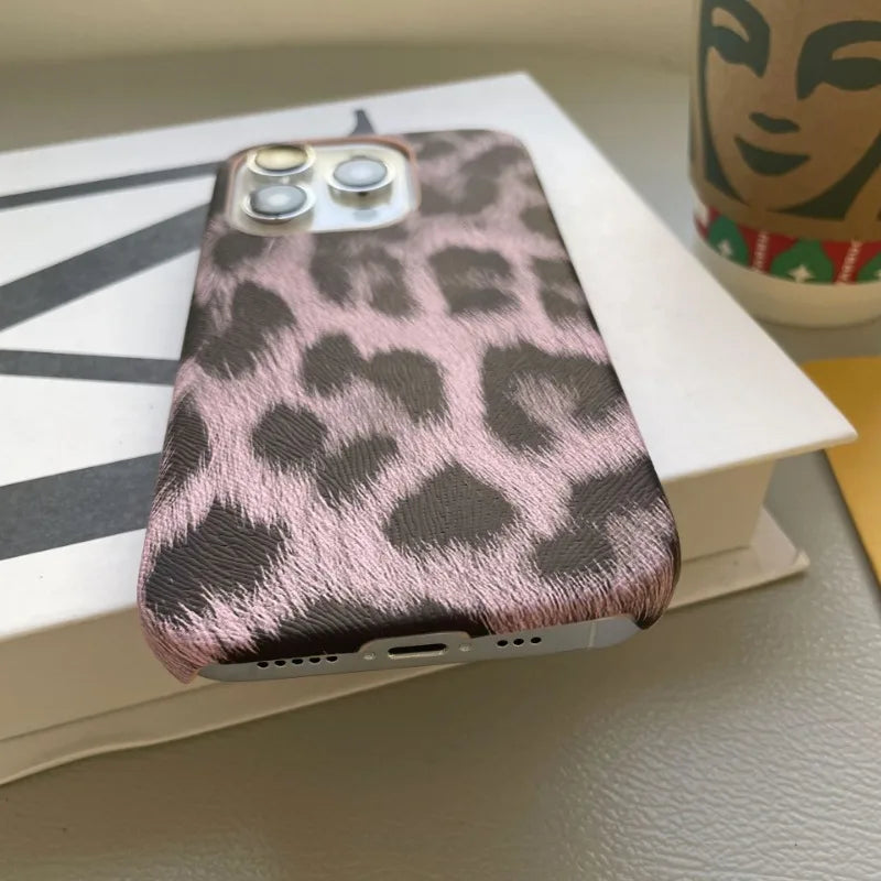 Faux Leather Leopard Print Phone Case