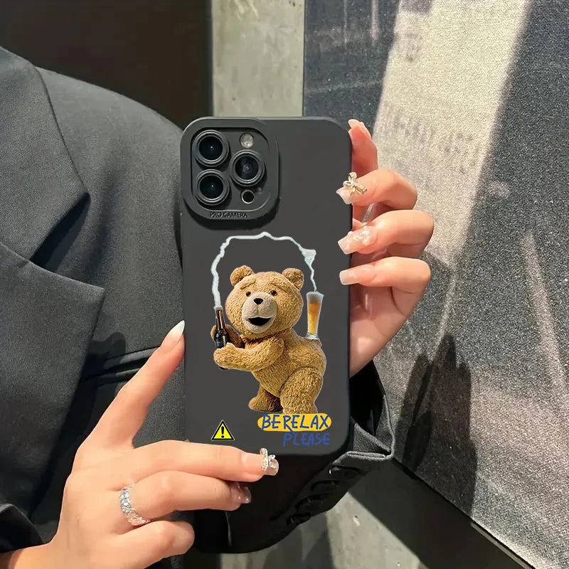 Teddy Bear Couple Cartoon Phone Case for iPhone