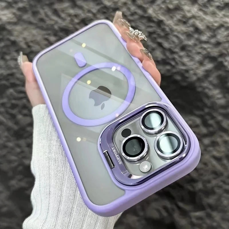 Transparent Magnetic Stand Phone Case