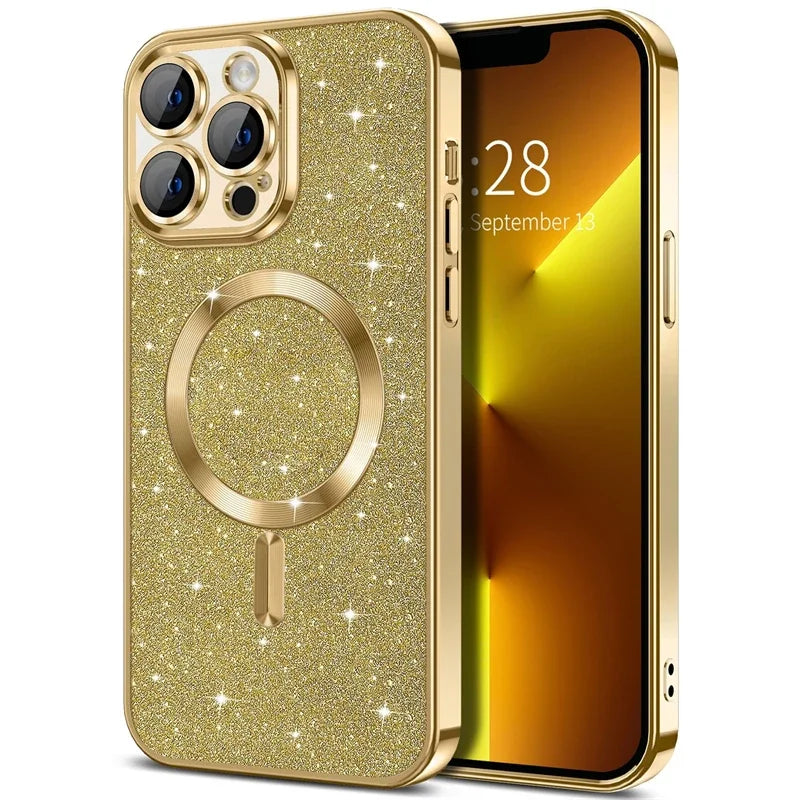 Electroplated Magnetic Glitter Case for iPhone