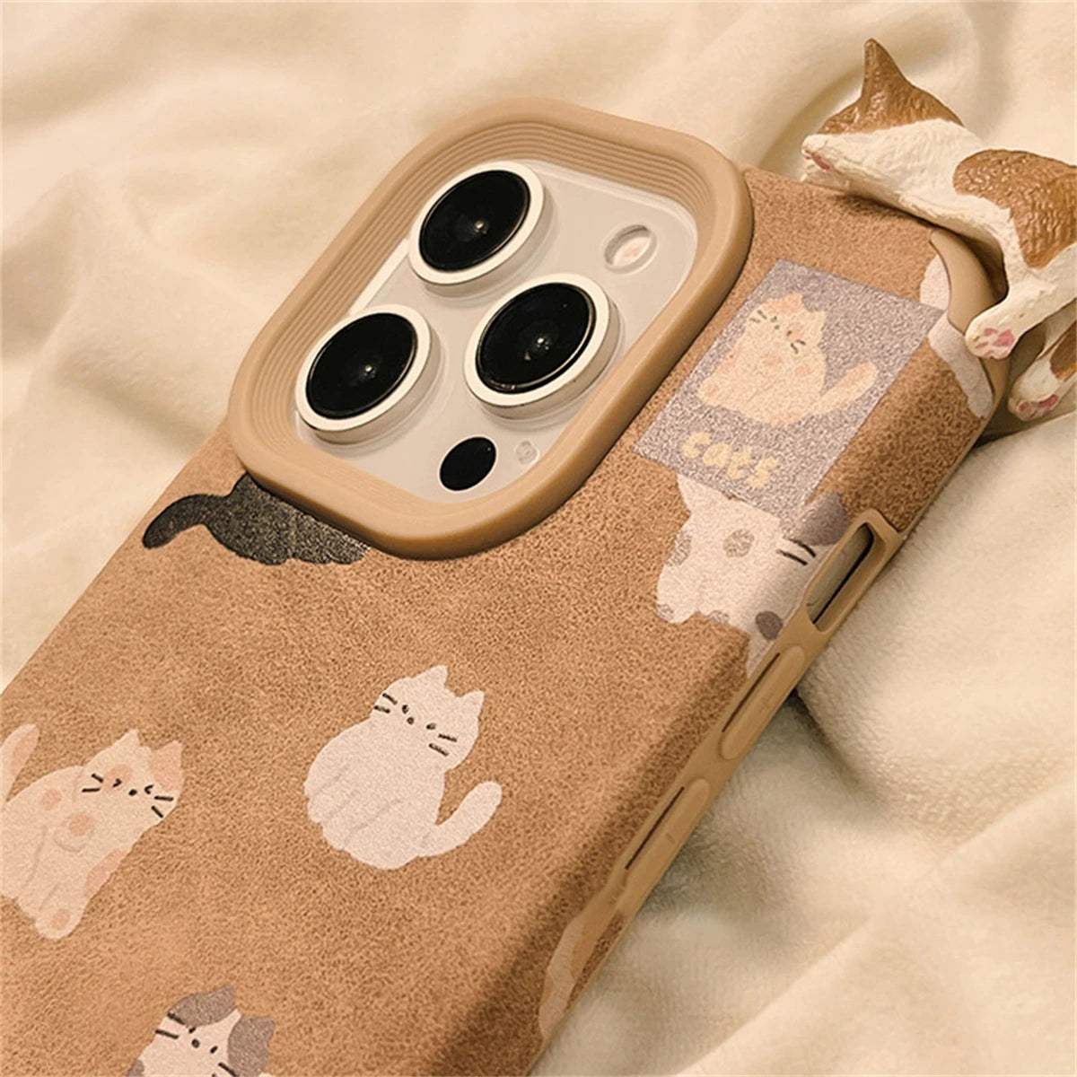 Cat Leather Winter Phone Case