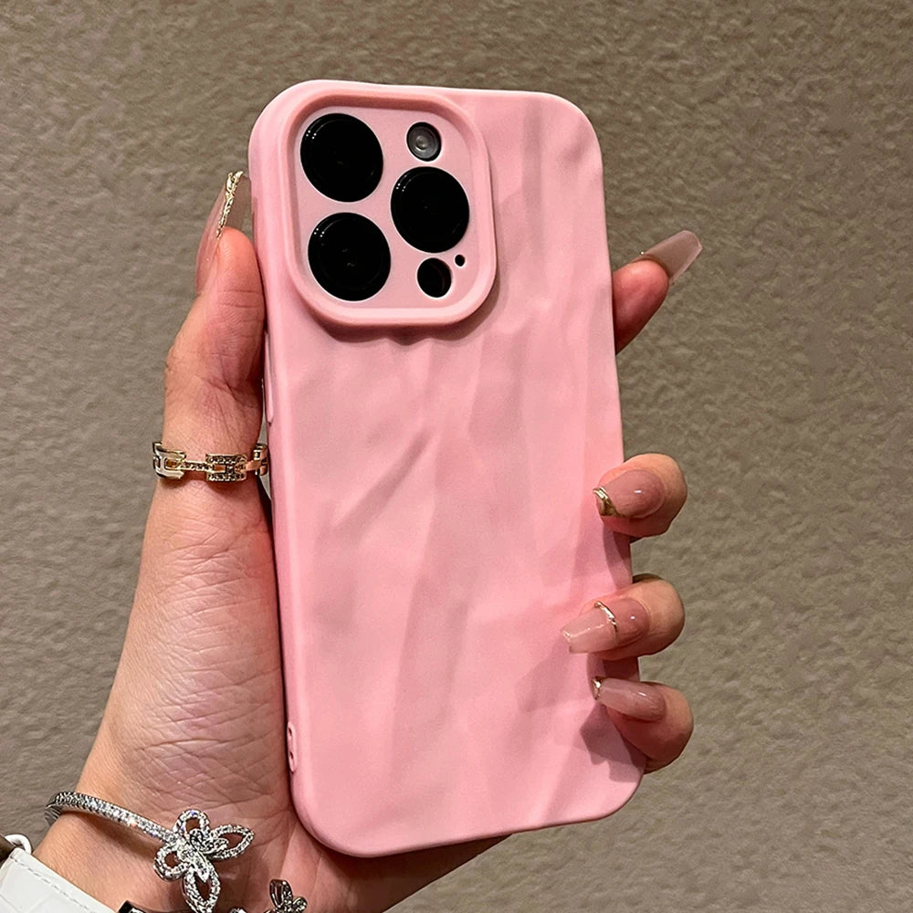 Fold Texture Soft Silicone Case for iPhone